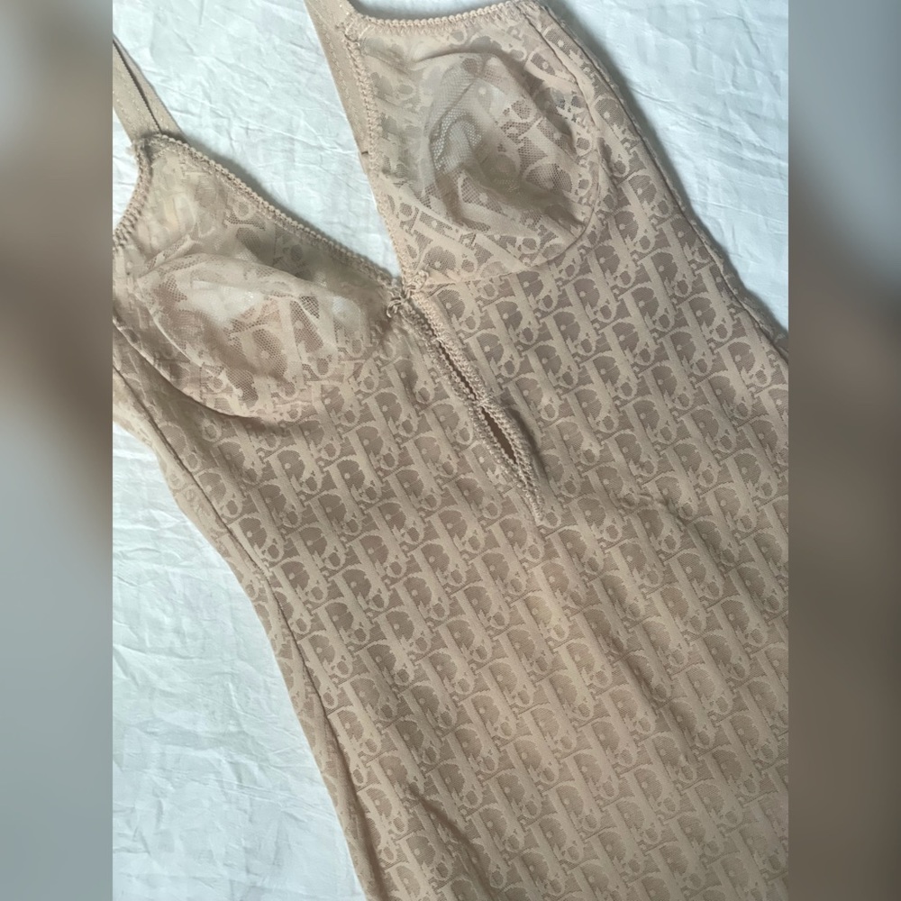 VINTAGE 90s CHRISTIAN DIOR SHEER NUDE BODYSUIT